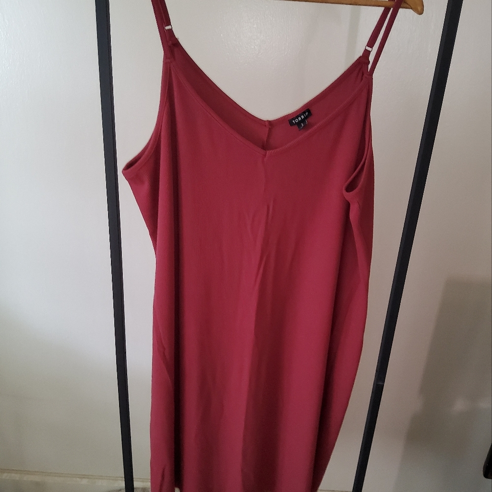 Torrid maroon spaghetti strap tank dress, 3X